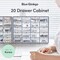 Small 20-Drawer Cabinet – Stackable Clear Organizer for Hardware, Beads, Plastic Bricks, Office, and Craft Storage (Made in Korea, Gray)